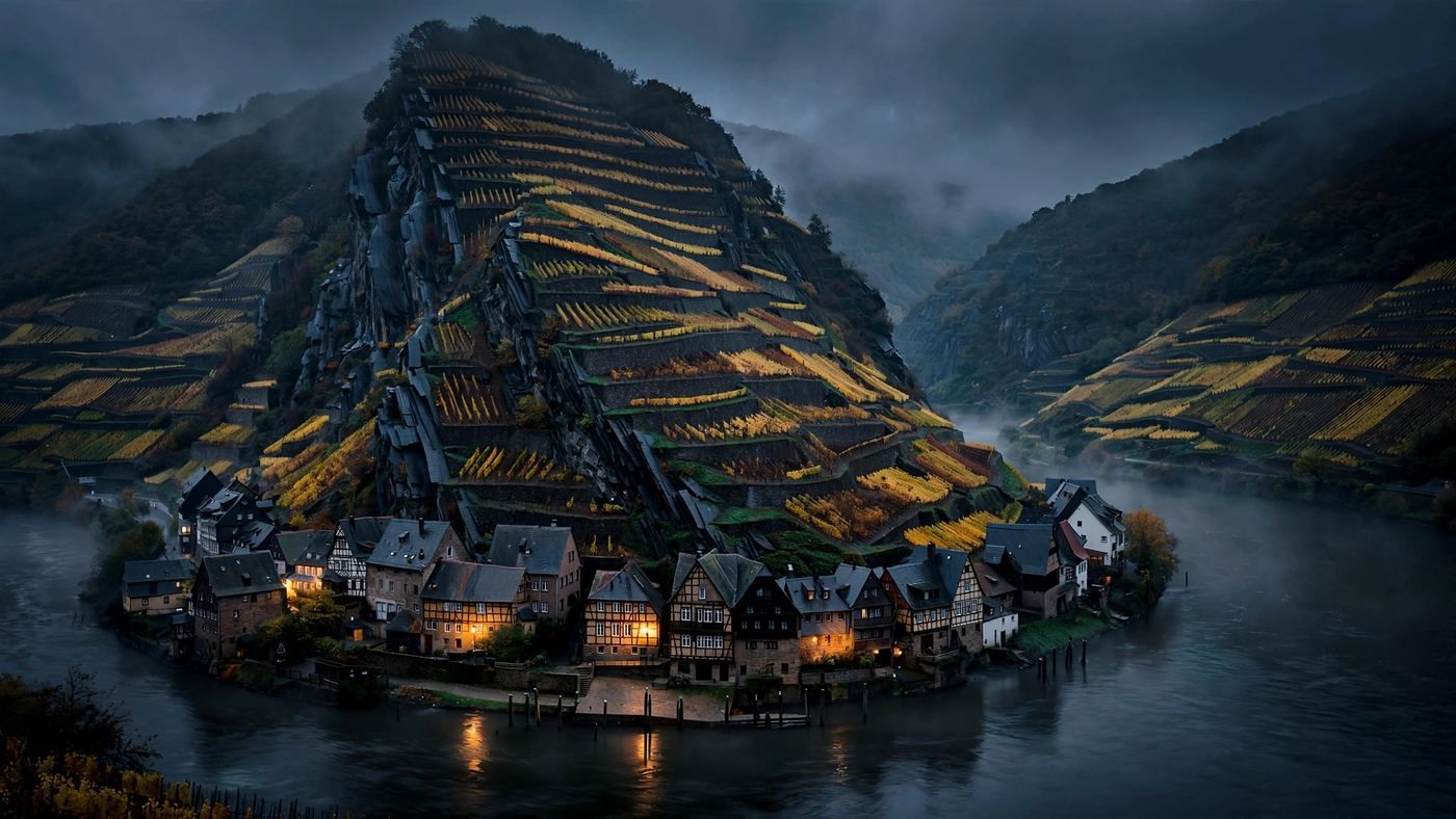 Mosel, Germany — editorial wine landscape photography
